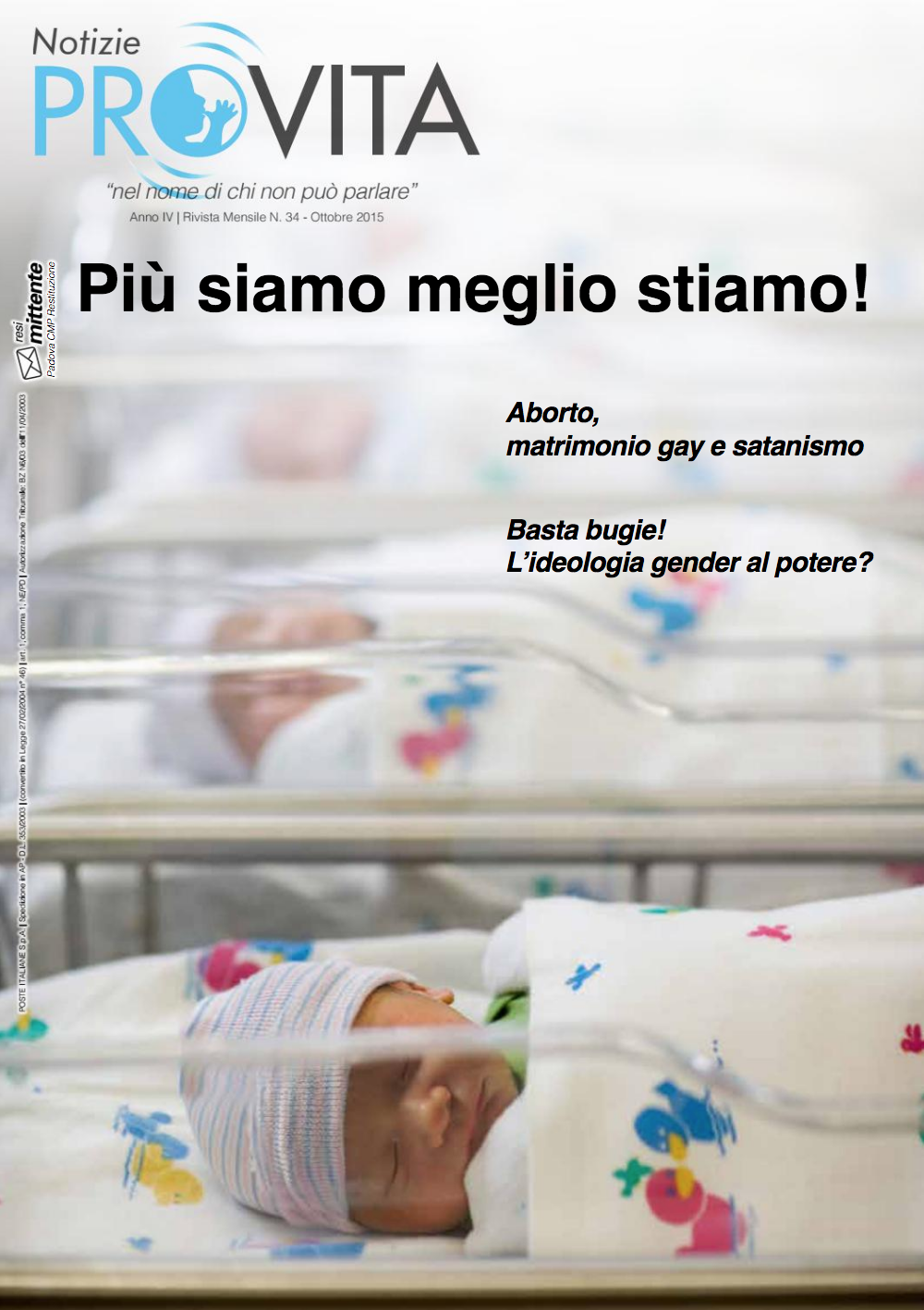 Numero di ottobre incentrato sulla crisi demografica nel nostro Paese